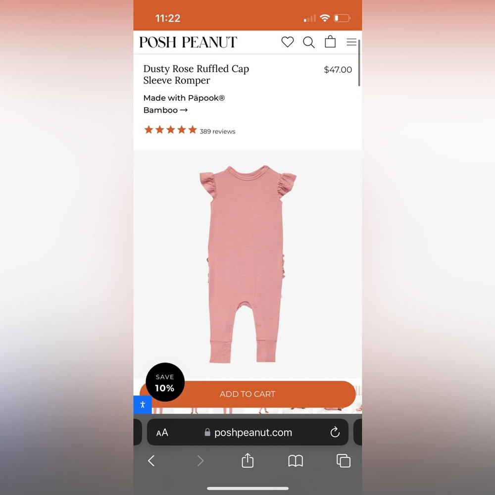 Posh Peanut Dusty Rose Ruffled Cap Sleeve Romper